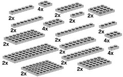 LEGO Bulk Bricks 10148 Assorted Light Grey Plates