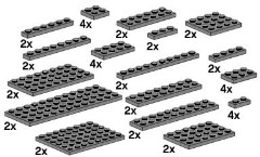 LEGO Bulk Bricks 10149 Assorted Dark Grey Plates