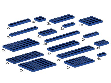 Конструктор LEGO (ЛЕГО) Bulk Bricks 10011 Assorted Blue Plates