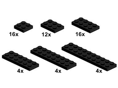 Конструктор LEGO (ЛЕГО) Bulk Bricks 10057 Black Plates