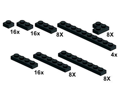 Конструктор LEGO (ЛЕГО) Bulk Bricks 10061 Black Plates