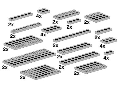 Конструктор LEGO (ЛЕГО) Bulk Bricks 10148 Assorted Light Grey Plates