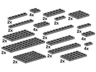 Конструктор LEGO (ЛЕГО) Bulk Bricks 10149 Assorted Dark Grey Plates