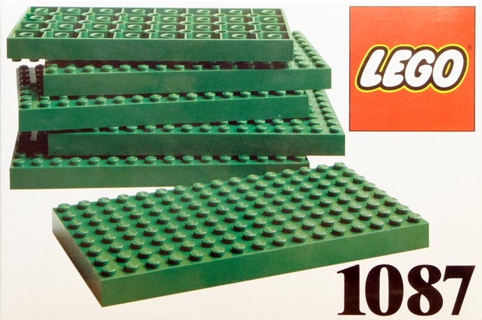 Конструктор LEGO (ЛЕГО) Dacta 1087 6 Lego Baseplates 8 x 16 Green