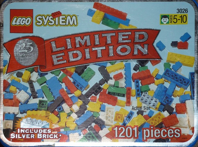 Конструктор LEGO (ЛЕГО) Basic 3026 Limited Edition Silver Brick Tub