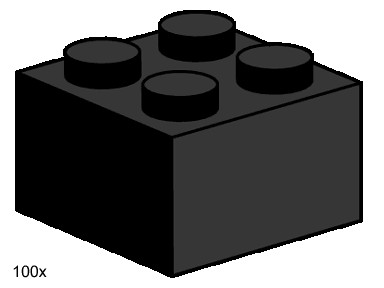 Конструктор LEGO (ЛЕГО) Bulk Bricks 3453 2x2 Black Bricks