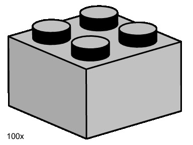 Конструктор LEGO (ЛЕГО) Bulk Bricks 3454 2x2 Light Grey Bricks