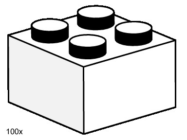 Конструктор LEGO (ЛЕГО) Bulk Bricks 3455 2x2 White Bricks