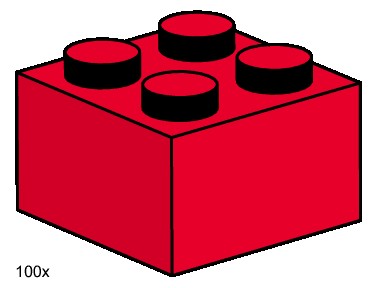 Конструктор LEGO (ЛЕГО) Bulk Bricks 3457 2x2 Red Bricks