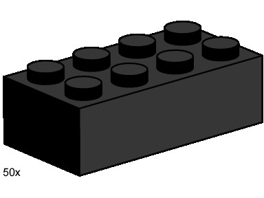 Конструктор LEGO (ЛЕГО) Bulk Bricks 3458 2x4 Black Bricks