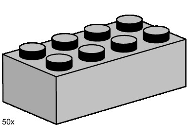 Конструктор LEGO (ЛЕГО) Bulk Bricks 3459 2x4 Light Grey Bricks