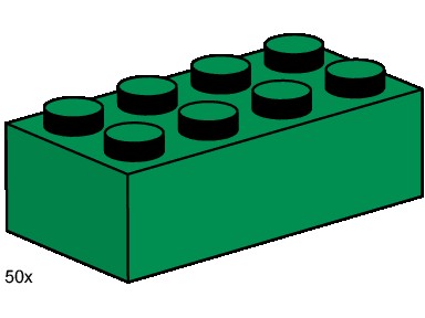 Конструктор LEGO (ЛЕГО) Bulk Bricks 3461 2x4 Dark Green Bricks