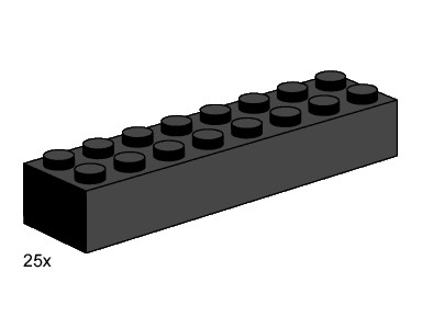 Конструктор LEGO (ЛЕГО) Bulk Bricks 3463 2x8 Black Bricks