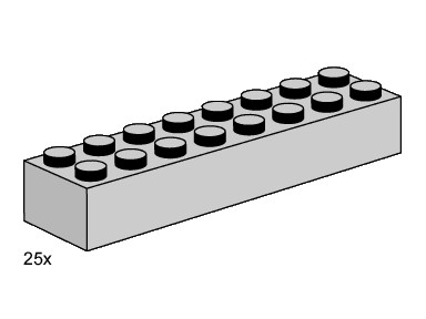 Конструктор LEGO (ЛЕГО) Bulk Bricks 3464 2x8 Light Grey Bricks