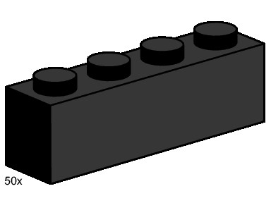 Конструктор LEGO (ЛЕГО) Bulk Bricks 3468 1x4 Black Bricks