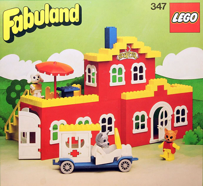 Конструктор LEGO (ЛЕГО) Fabuland 347 Hospital - Lucy Lamb and Charlie Cat Visit Dr. Dog