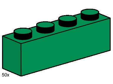 Конструктор LEGO (ЛЕГО) Bulk Bricks 3471 1x4 Dark Green Bricks