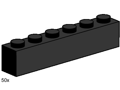 Конструктор LEGO (ЛЕГО) Bulk Bricks 3473 1x6 Black Bricks