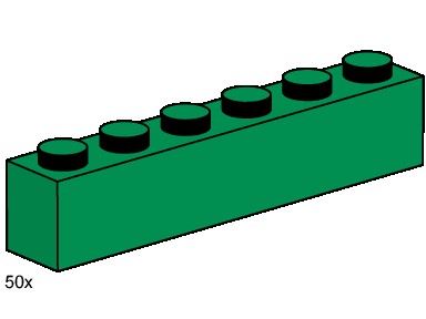 Конструктор LEGO (ЛЕГО) Bulk Bricks 3476 1x6 Dark Green Bricks