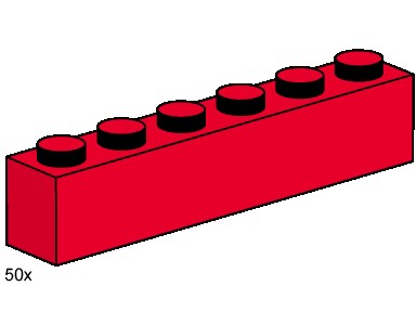 Конструктор LEGO (ЛЕГО) Bulk Bricks 3477 1x6 Red Bricks