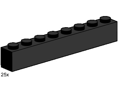 Конструктор LEGO (ЛЕГО) Bulk Bricks 3478 1x8 Black Bricks