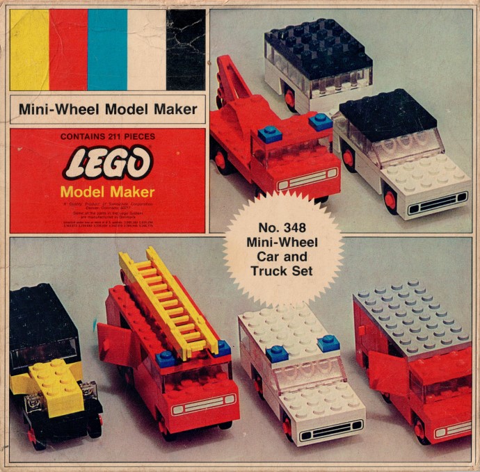 Конструктор LEGO (ЛЕГО) Samsonite 348 Mini-Wheel Car and Truck Set