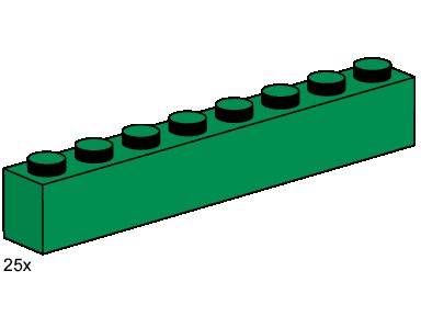 Конструктор LEGO (ЛЕГО) Bulk Bricks 3481 1x8 Dark Green Bricks