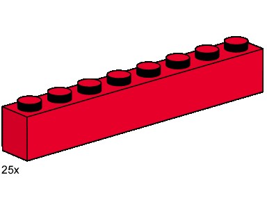 Конструктор LEGO (ЛЕГО) Bulk Bricks 3482 1x8 Red Bricks