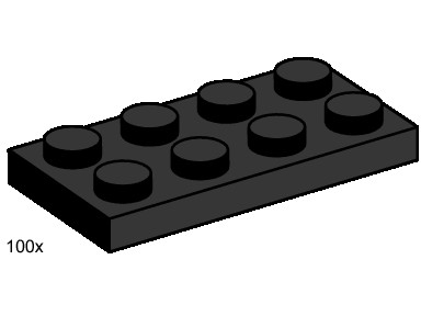 Конструктор LEGO (ЛЕГО) Bulk Bricks 3483 2x4 Black Plates