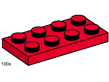 Конструктор LEGO (ЛЕГО) Bulk Bricks 3485 2x4 Red Plates