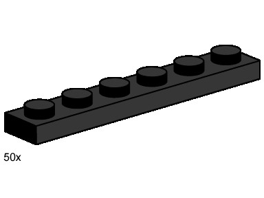 Конструктор LEGO (ЛЕГО) Bulk Bricks 3486 1x6 Black Plates