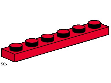 Конструктор LEGO (ЛЕГО) Bulk Bricks 3488 1x6 Red Plates