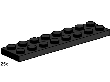 Конструктор LEGO (ЛЕГО) Bulk Bricks 3489 2x8 Black Plates