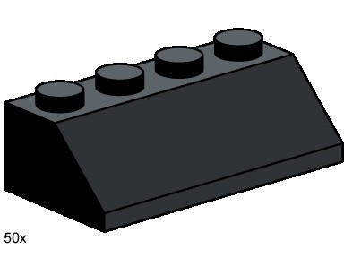 Конструктор LEGO (ЛЕГО) Bulk Bricks 3497 2x4 Roof Tiles Steep Sloped Black