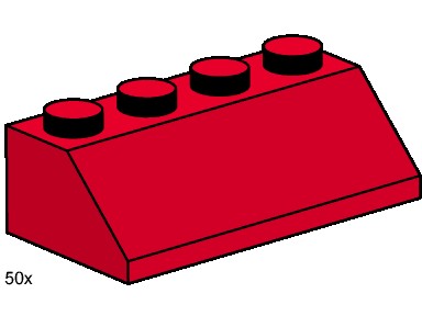 Конструктор LEGO (ЛЕГО) Bulk Bricks 3498 2x4 Roof Tiles Steep Sloped Red