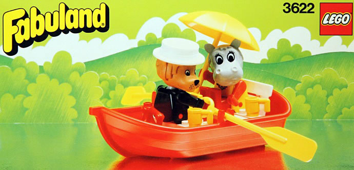 Конструктор LEGO (ЛЕГО) Fabuland 3622 Rowboat with Lionel Lion and Hannah Hippopotamus