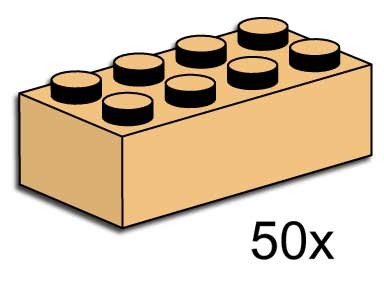 Конструктор LEGO (ЛЕГО) Bulk Bricks 3730 2x4 Tan Bricks