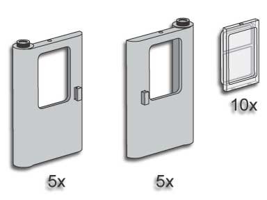 Конструктор LEGO (ЛЕГО) Bulk Bricks 3735 Grey Train Doors with Panes