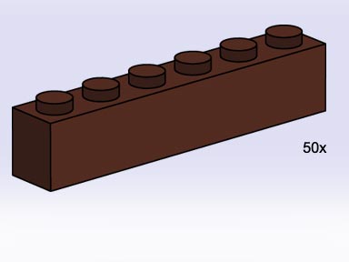 Конструктор LEGO (ЛЕГО) Bulk Bricks 3752 1x6 Brown Bricks