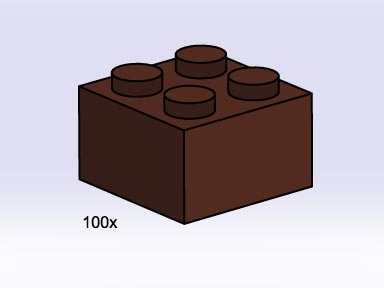 Конструктор LEGO (ЛЕГО) Bulk Bricks 3753 2x2 Brown Bricks
