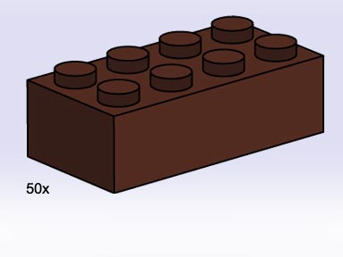 Конструктор LEGO (ЛЕГО) Bulk Bricks 3754 2x4 Brown Bricks