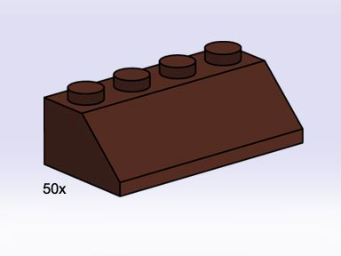 Конструктор LEGO (ЛЕГО) Bulk Bricks 3755 2x4 Roof Tiles Steep Sloped Brown