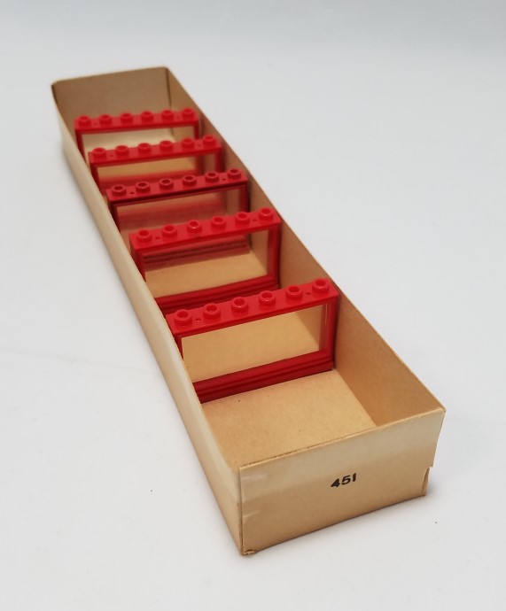 Конструктор LEGO (ЛЕГО) System 451 1 x 6 x 3 Window, Red or White