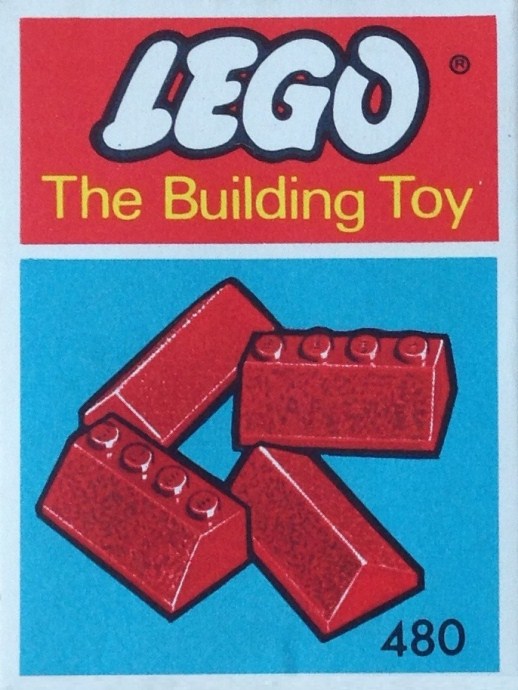 Конструктор LEGO (ЛЕГО) System 480 Slopes and Slopes Double 2 x 4, Red (The Building Toy)