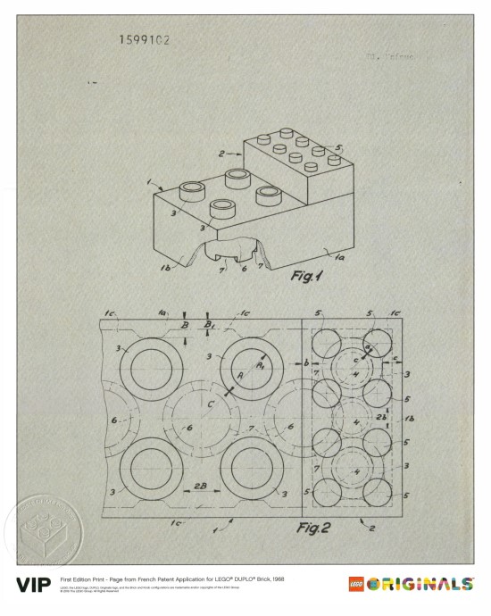 Конструктор LEGO (ЛЕГО) Gear 5005998 First Edition Page from French Patent Application for LEGO DUPLO Brick, 1968