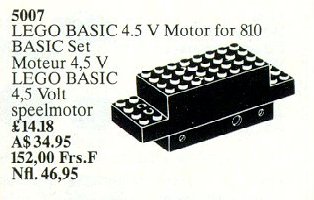 Конструктор LEGO (ЛЕГО) Service Packs 5007 Basic Motor 4.5 V, Motor and Gear Housing. For use with set 810