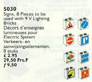 Конструктор LEGO (ЛЕГО) Service Packs 5030 Signs for Use with Lighting Bricks 9 V