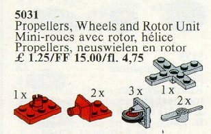 Конструктор LEGO (ЛЕГО) Service Packs 5031 2 Propellers, 3 Nose Wheels and Rotor Unit