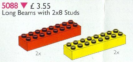Конструктор LEGO (ЛЕГО) Service Packs 5088 Duplo Long Beams 2 x 8 Red and Yellow