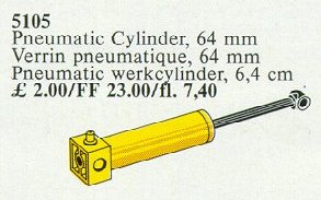 Конструктор LEGO (ЛЕГО) Service Packs 5105 Pneumatic Piston Cylinder 64 mm Yellow